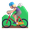woman mountain biking emoji